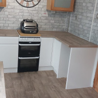 Modern kitchen transformation with brick effect walls