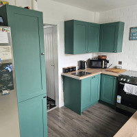 Green kitchen cupboards